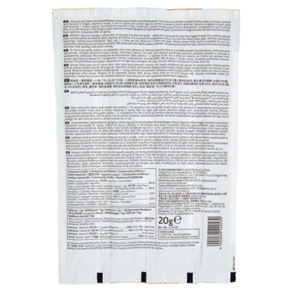 GimCat Sticks Ricco in Tacchino con Coniglio 4 Sticks 20 g