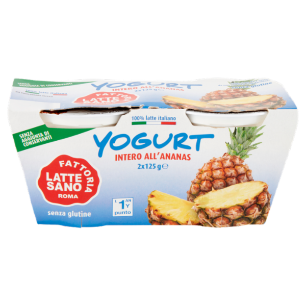 Fattoria Latte Sano Yogurt Intero all'Ananas 2 x 125 g
