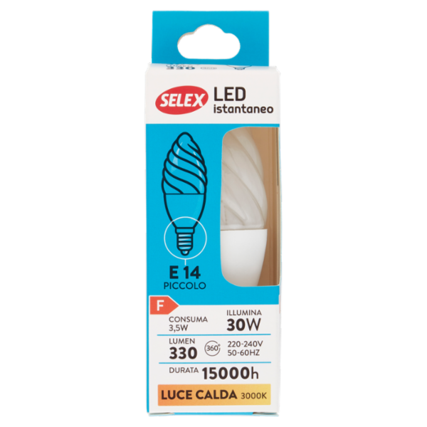 Selex Lampadina Led Tortiglione E14 4W Luce Calda