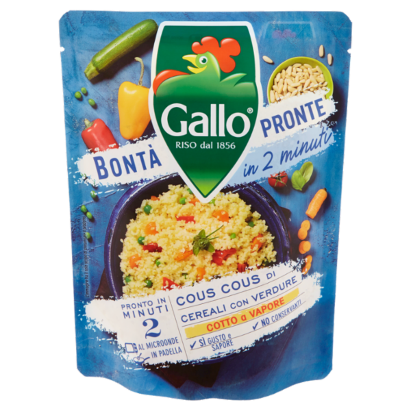 Gallo Bontà Pronte in 2 minuti Cous Cous di Cereali con Verdure 220 g