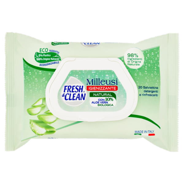 Fresh & Clean Milleusi Natural Igienizzante Salviettine 20 pz