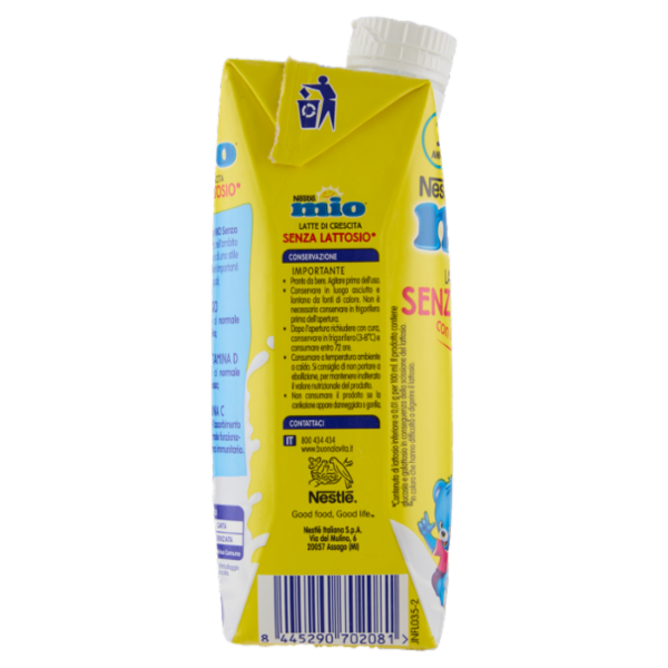 NESTLÉ MIO Latte di Crescita Senza Lattosio Liquido Brick 500ml
