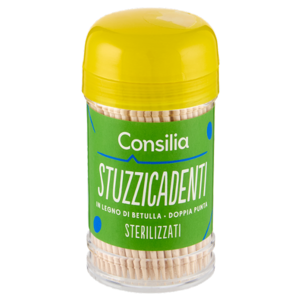Consilia Stuzzicadenti Doppia Punta in Betulla Sterilizzati 250 pezzi