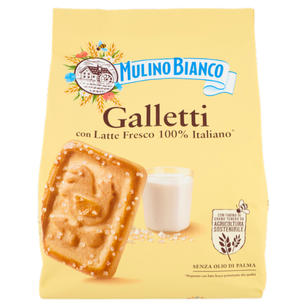 Mulino Bianco Galletti Biscotti con Latte Fresco 100% Italiano 800g