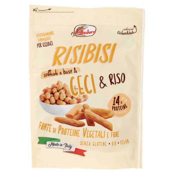 Valledoro Risibisi soffiati a base di Ceci & Riso Bio 80 g