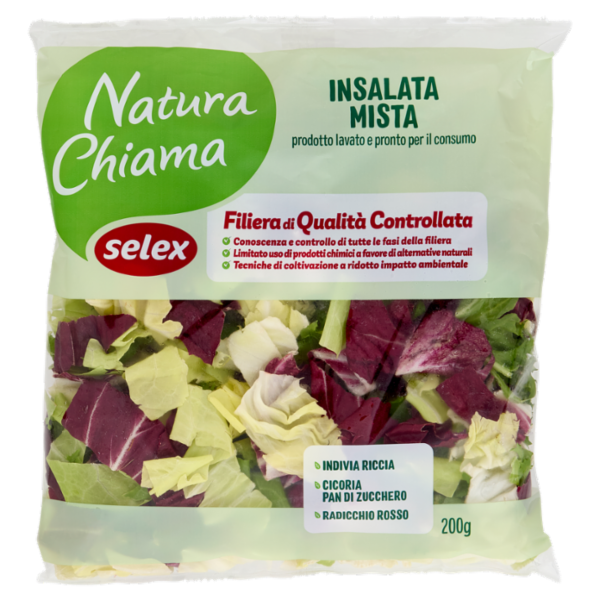 Selex Natura Chiama Insalata Mista Lavata e Pronta per il Consumo 200 g