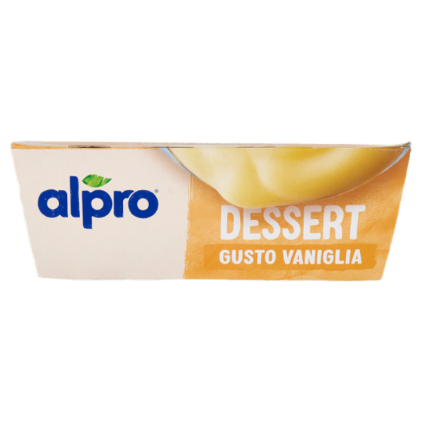 ALPRO Dessert 100% Vegetale Gusto Vaniglia, Senza Lattosio, Povero di Grassi, Fonte di Calcio,4X125g