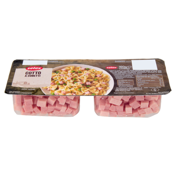 Selex Prosciutto Cotto a Cubetti in Confezioni Salvafreschezza 2x80g