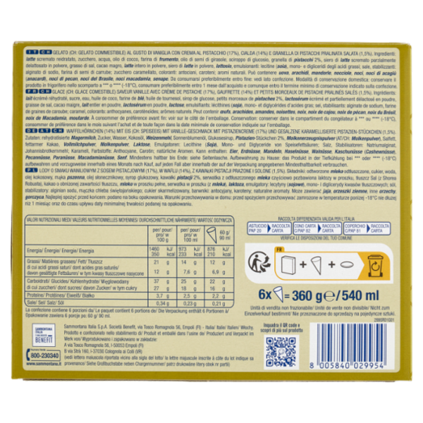 Sammontana il Cono Cinque Stelle Pistacchio 6 x 60 g