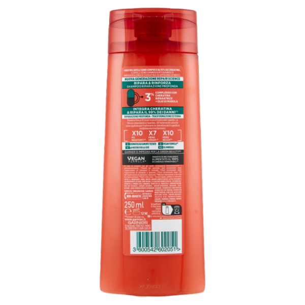 Garnier Fructis Shampoo Ripara&Rinforza per capelli danneggiati 250 ml
