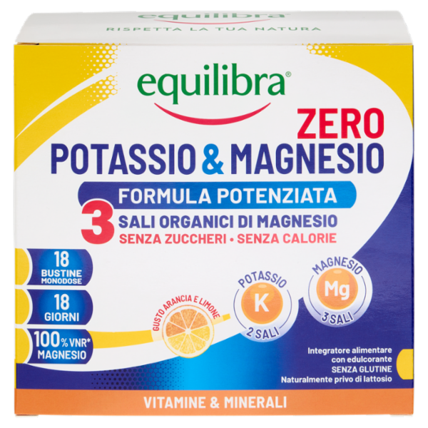 equilibra Potassio & Magnesio Zero 3 Formula Potenziata Bustine Monodose 18 x 5,35 g