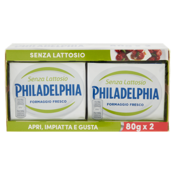 Philadelphia Senza Lattosio - formaggio fresco spalmabile senza lattosio 2 x 80 g