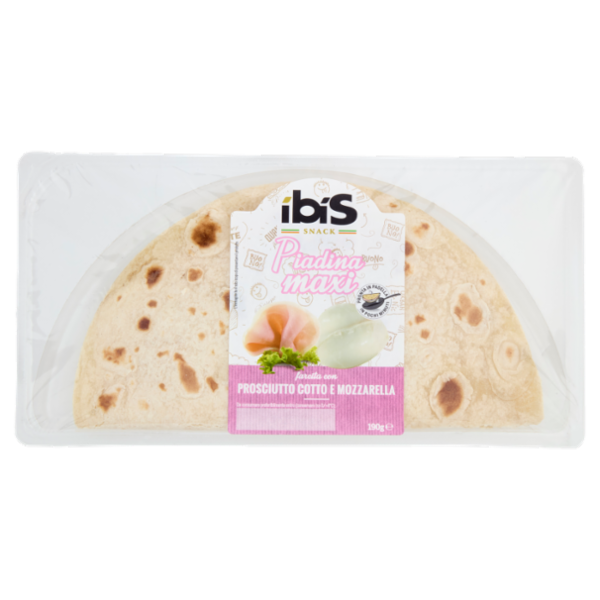 ibis Snack Piadina maxi farcita con Prosciutto Cotto e Mozzarella 190 g