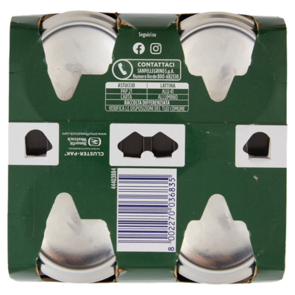 BIBITE SANPELLEGRINO, Bevanda Gassata, Aranciata Amara, Lattina - 4x330ml