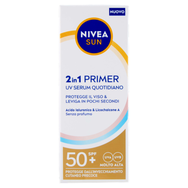 Nivea Sun 2in1 Primer UV Serum Quotidiano SPF 50+ Molto Alta 30 ml
