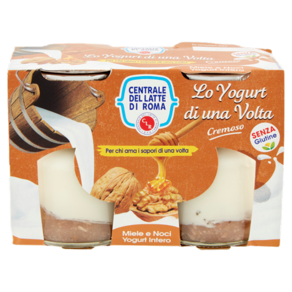 Centrale del Latte di Roma lo Yogurt di una Volta Cremoso Miele e Noci Yogurt Intero 2 x 125 g