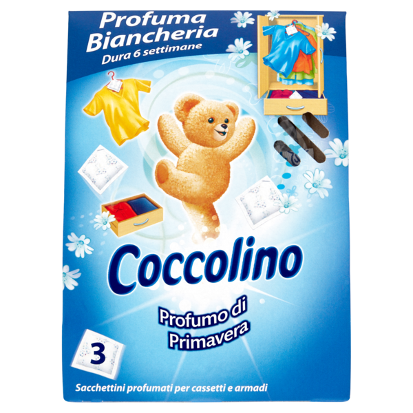 Coccolino Profuma Biancheria Profumo di Primavera Sacchettini profumati per cassetti e armadi 3 pz