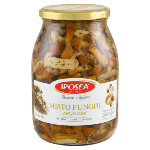 Iposea Misto Funghi con porcini in olio di semi di girasole 950 g