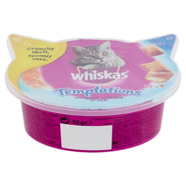 Whiskas Temptations Snack Gatto con Salmone 60 g