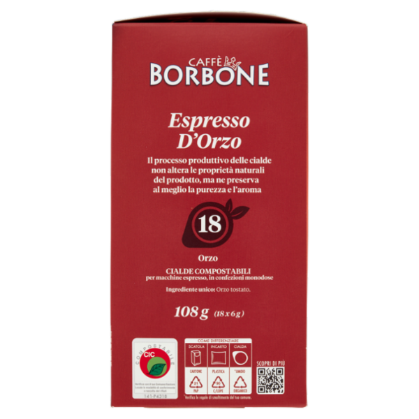 Caffè Borbone Espresso d'Orzo Cialde Compostabili 18 x 6 g
