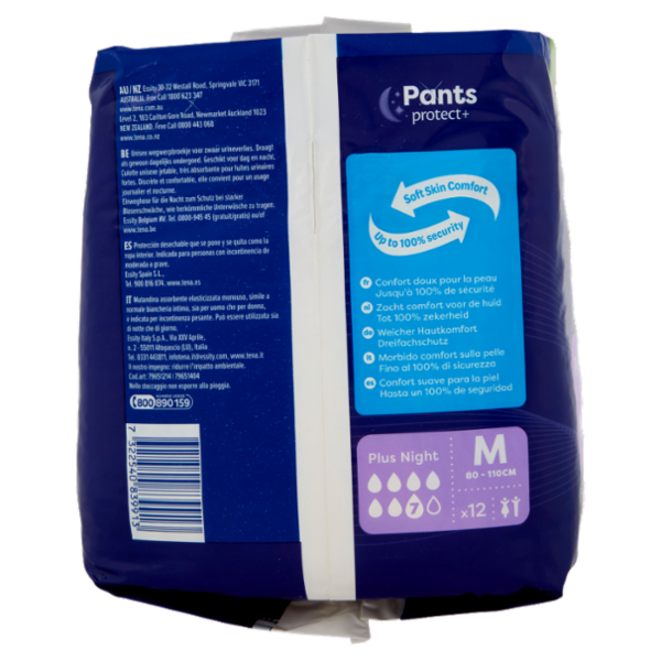 Tena Pants protect+ Plus Night M 12 pz