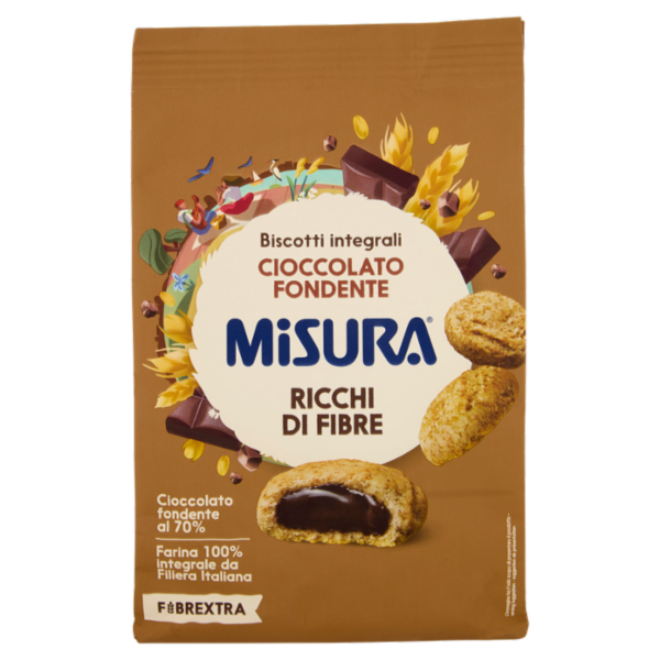 Misura Fibrextra Biscotti integrali Cioccolato Fondente 260 g