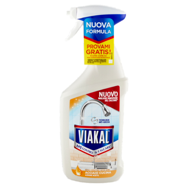 Viakal Detersivo Anticalcare Acciaio Cucina Spray 720 ml