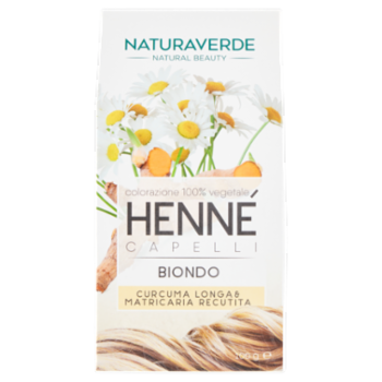 Naturaverde Natural Beauty Henné Capelli Biondo Colorazione 100% Vegetale 100 g
