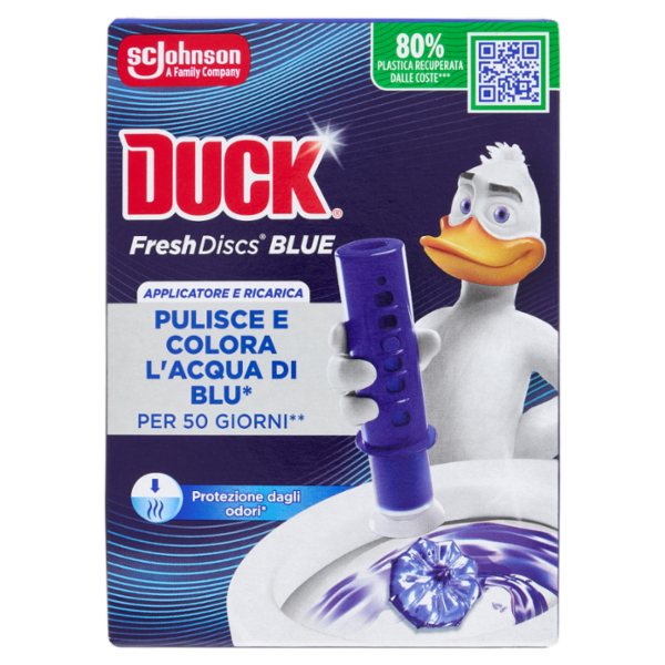 Duck Fresh Discs - Base per Dischi Gel Igienizzanti WC, Fragranza Blu 36ml