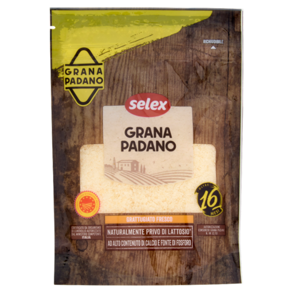 Selex Grana Padano Grattugiato Fresco 16 mesi 90 g