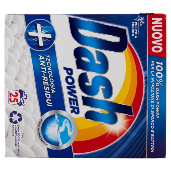 Dash Detersivo Lavatrice Polvere per Bucato Power Tecnologia Anti-Residui 25 Lavaggi 1500 g