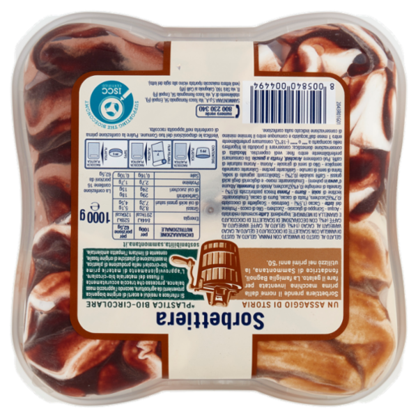 Sammontana Sorbettiera Stracciatella, Panna, Cacao, Caffè 1 Kg