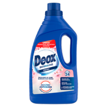 Deox Detersivo Fresh Profumo Di Fiori Bianchi e Di Pesco, 24 Lavaggi, 1200 Ml
