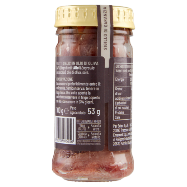 Selex Saper di Sapori Filetti di Alici del Mar Cantabrico in Olio di Oliva 100 g