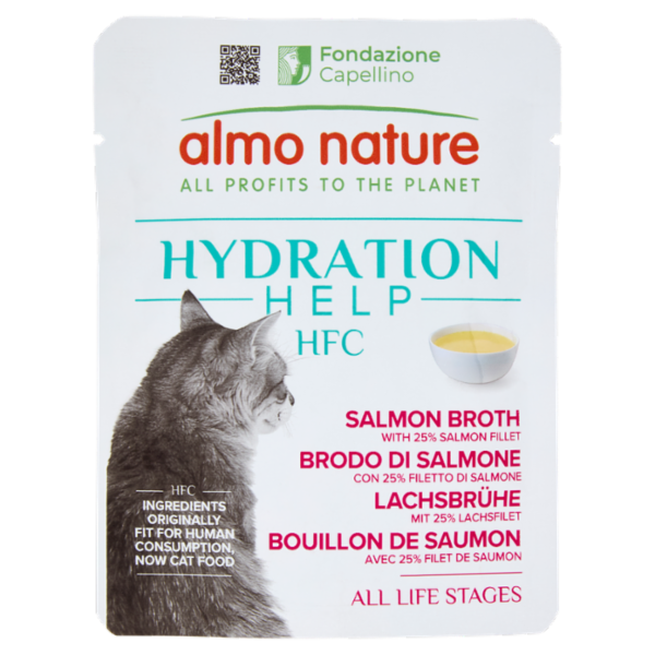 almo nature Hydration Help HFC Brodo di Salmone con 25% Filetto di Salmone 50 g