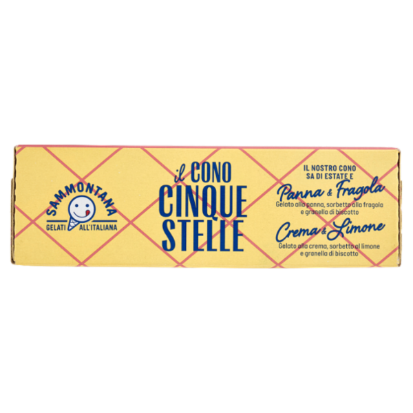 Sammontana il Cono Cinque Stelle Panna & Fragola, Crema & Limone 6 x 60 g