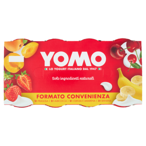 Yomo Fragola, Albicocca, Ciliegia e Amarena, Banana 8 x 125 g