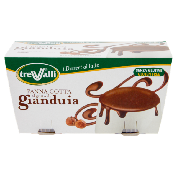 treValli i Dessert al latte Panna Cotta al gusto di gianduia 2 x 100 g