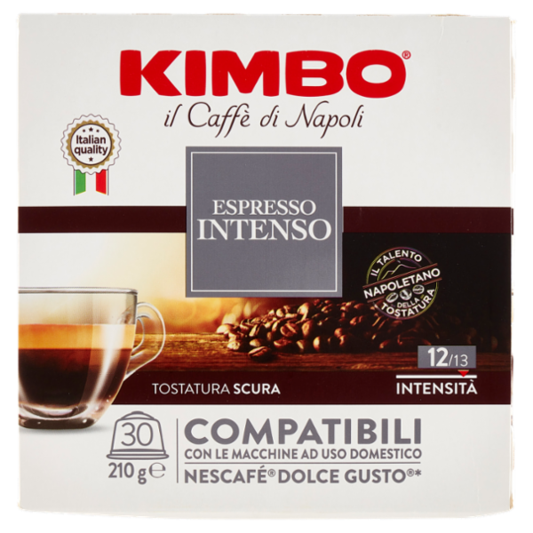 Kimbo Espresso Intenso Capsule Compatibili con le Macchine Nescafé Dolce Gusto* 30 x 7 g