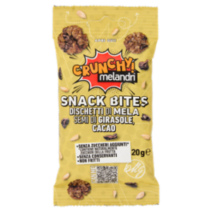 Crunchy! Melandri Snack Bites Dischetti Di Mela Semi Di Girasole, Cacao 20 g
