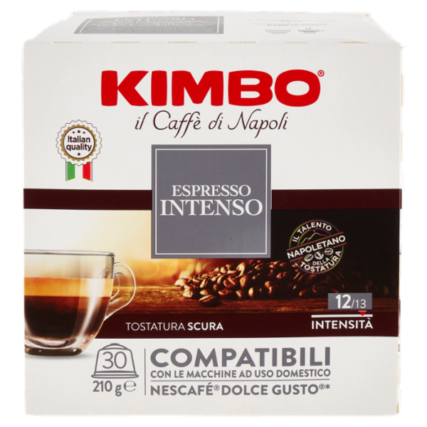 Kimbo Espresso Intenso Capsule Compatibili con le Macchine Nescafé Dolce Gusto* 30 x 7 g