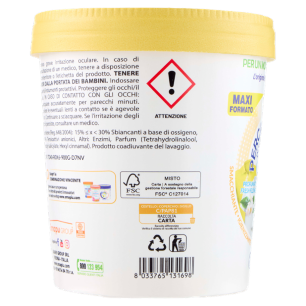 Smapiù Percarbonato di Sodio Attivato Delicato su Capi Bianchi e Colorati 720 g