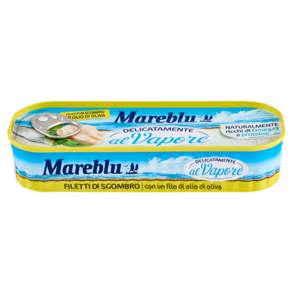Mareblu Delicatamente al Vapore Filetti di Sgombro con un filo di olio di oliva 110 g