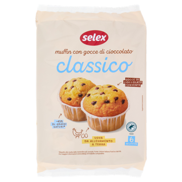 Selex Muffin con Gocce di Cioccolato 6x42 g