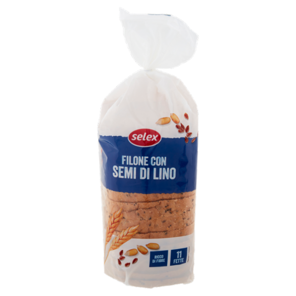 Selex Pane Filone con Semi di Lino a Fette 500 g