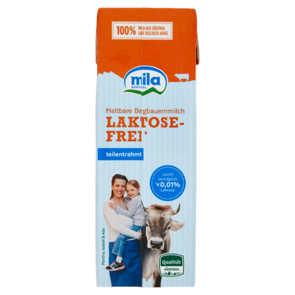 mila Senza Lattosio* Latte di montagna UHT parzialmente scremato 1000 ml
