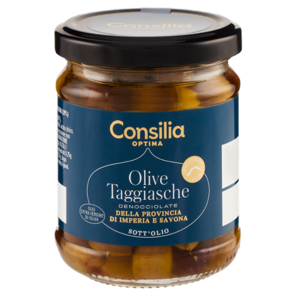 Consilia Optima Olive Taggiasche Denocciolate in Olio Extravergine d'Oliva 180 g