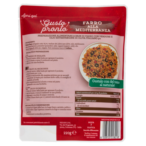 Gusto pronto Farro alla Mediterranea 220 g