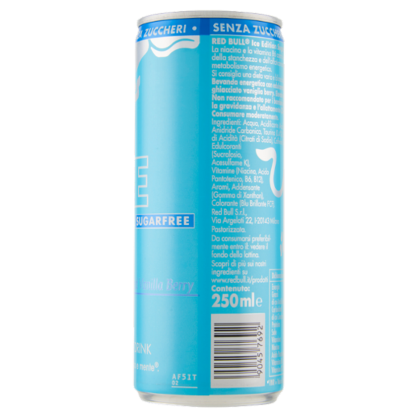 Red Bull Energy Drink, Gusto Iced Vanilla Berry Senza Zuccheri, 250 ml