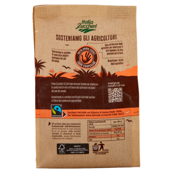 Italia Zuccheri Dark Brown Zucchero Grezzo di Canna 500 g